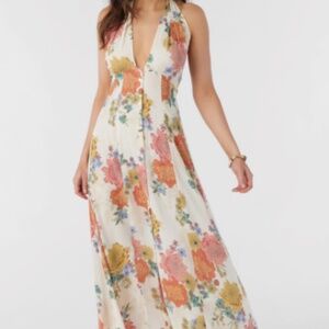 NWT NWT O'Neill Jemma Maxi Kali Floral‎ Halter Maxi Dress - M